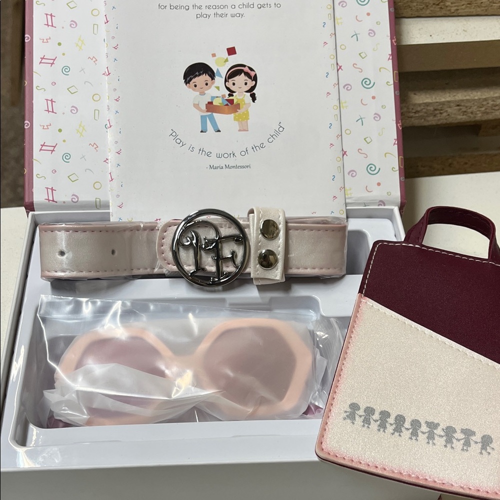 Kids Pink and White Accessory Set